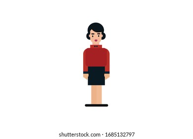 Character in flat design style isolated. Flat character cartoon vector illustration.
