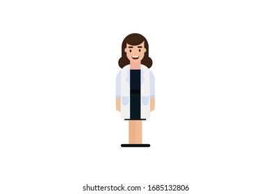 Character in flat design style isolated. Flat character cartoon vector illustration.