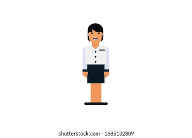 Character in flat design style isolated. Flat character cartoon vector illustration.