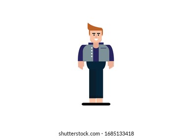 Character in flat design style isolated. Flat character cartoon vector illustration.