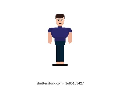 Character in flat design style isolated. Flat character cartoon vector illustration.