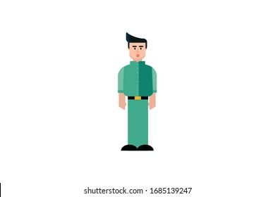 Character in flat design style isolated. Flat character cartoon vector illustration.