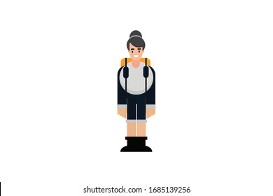 Carácter de diseño plano aislado. Dibujo vectorial de carácter plano.