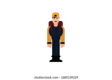 Character in flat design style isolated. Flat character cartoon vector illustration.