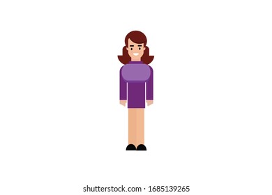 Character in flat design style isolated. Flat character cartoon vector illustration.