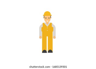 Character in flat design style isolated. Flat character cartoon vector illustration.