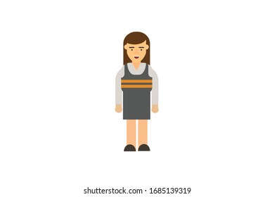 Character in flat design style isolated. Flat character cartoon vector illustration.