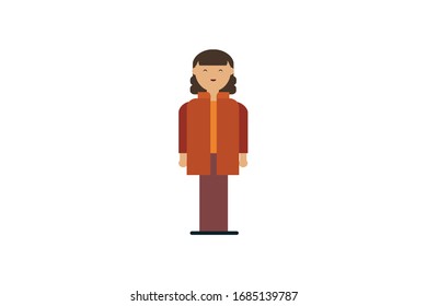 Character in flat design style isolated. Flat character cartoon vector illustration.