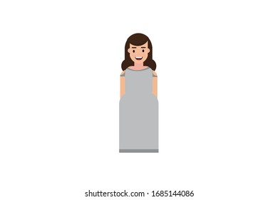 Character in flat design style isolated. Flat character cartoon vector illustration.