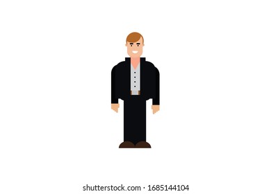 Character in flat design style isolated. Flat character cartoon vector illustration.