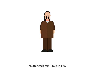 Character in flat design style isolated. Flat character cartoon vector illustration.