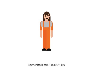 Character in flat design style isolated. Flat character cartoon vector illustration.
