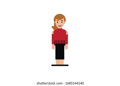 Character in flat design style isolated. Flat character cartoon vector illustration.