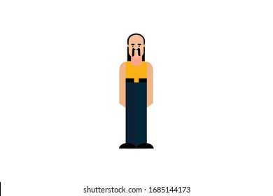 Zeichen im flachen Design-Stil einzeln. Flaches Zeichenkartoon Vektorillustration Illustration.