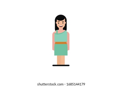 Character in flat design style isolated. Flat character cartoon vector illustration.