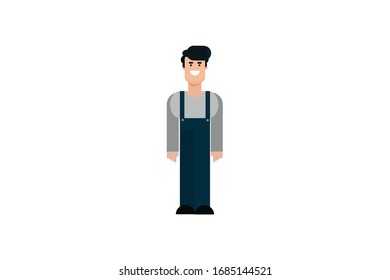 Carácter de diseño plano aislado. Dibujo vectorial de carácter plano.