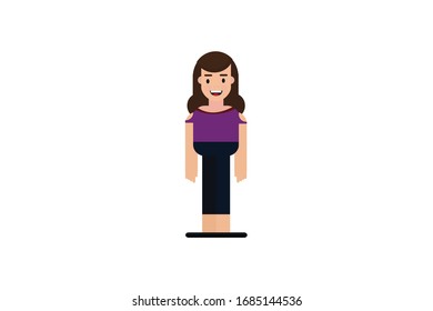 Character in flat design style isolated. Flat character cartoon vector illustration.