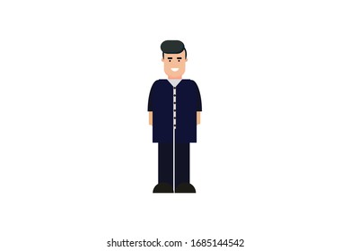 Character in flat design style isolated. Flat character cartoon vector illustration.