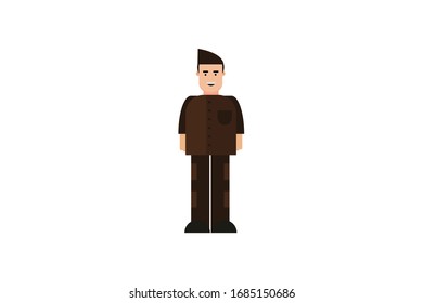 Character in flat design style isolated. Flat character cartoon vector illustration.