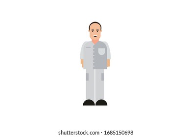 Character in flat design style isolated. Flat character cartoon vector illustration.