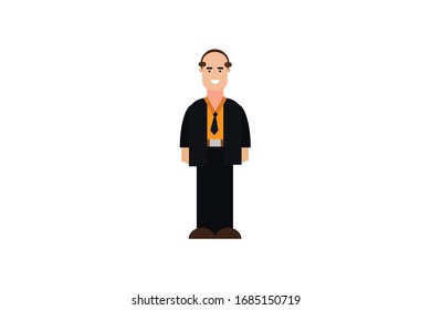 Character in flat design style isolated. Flat character cartoon vector illustration.