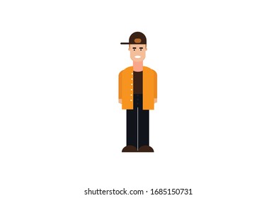 Character in flat design style isolated. Flat character cartoon vector illustration.