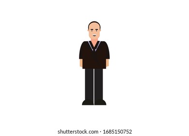Character in flat design style isolated. Flat character cartoon vector illustration.