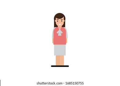 Character in flat design style isolated. Flat character cartoon vector illustration.