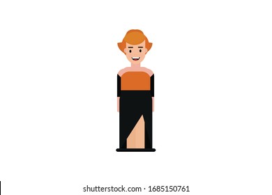 Character in flat design style isolated. Flat character cartoon vector illustration.