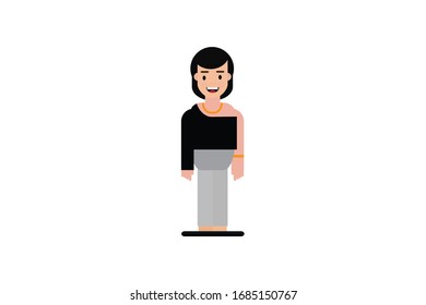 Character in flat design style isolated. Flat character cartoon vector illustration.