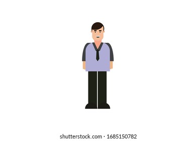 Character in flat design style isolated. Flat character cartoon vector illustration.