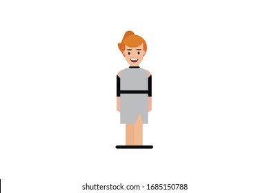 Character in flat design style isolated. Flat character cartoon vector illustration.