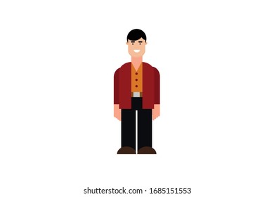 Character in flat design style isolated. Flat character cartoon vector illustration.