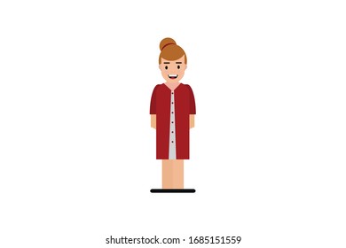 Character in flat design style isolated. Flat character cartoon vector illustration.