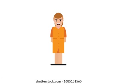 Character in flat design style isolated. Flat character cartoon vector illustration.