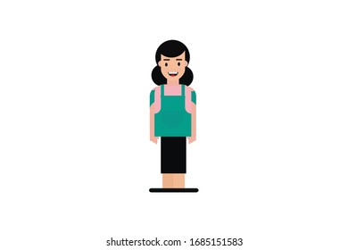 Character in flat design style isolated. Flat character cartoon vector illustration.