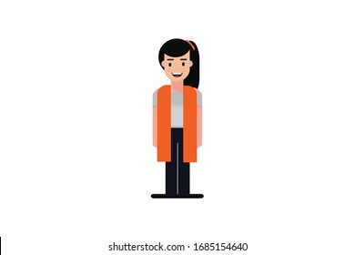 Character in flat design style isolated. Flat character cartoon vector illustration.