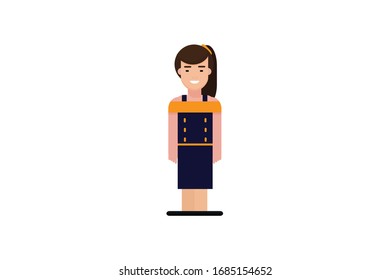 Character in flat design style isolated. Flat character cartoon vector illustration.