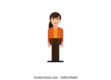 Character in flat design style isolated. Flat character cartoon vector illustration.