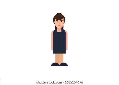 Character in flat design style isolated. Flat character cartoon vector illustration.