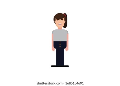 Character in flat design style isolated. Flat character cartoon vector illustration.