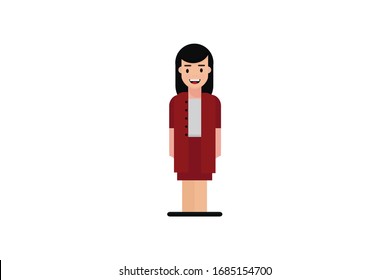 Character in flat design style isolated. Flat character cartoon vector illustration.