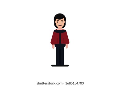 Character in flat design style isolated. Flat character cartoon vector illustration.
