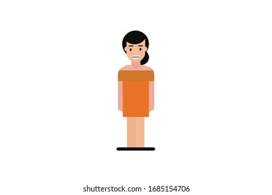 Character in flat design style isolated. Flat character cartoon vector illustration.