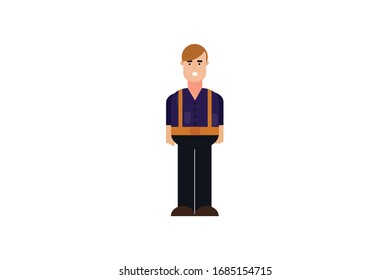 Carácter de diseño plano aislado. Dibujo vectorial de carácter plano.