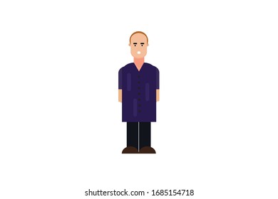 Character in flat design style isolated. Flat character cartoon vector illustration.