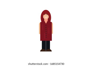 Character in flat design style isolated. Flat character cartoon vector illustration.