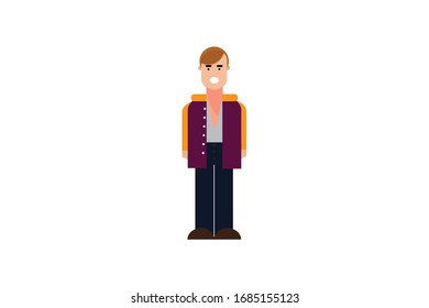 
Character in flat design style isolated. Flat character cartoon vector illustration.