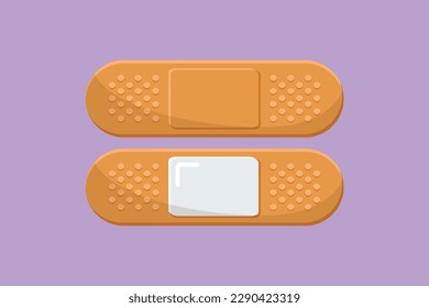 Character flat drawing of adhesive bandage elastic medical plasters. Illustration of medical plaster, elastic bandage patch. Medical health care service excellence. Cartoon design vector illustration