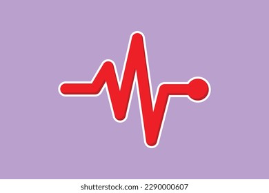 Zeichen flach Zeichnung heartbeat Symbol, Logo, Label. Puls des Herzschlag-Monitors. Herzschlag allein, Kardiogramm. Schöne Gesundheitsversorgung, paramedisches Symbol für medizinische Notfälle. Cartoon-Design, Vektorgrafik